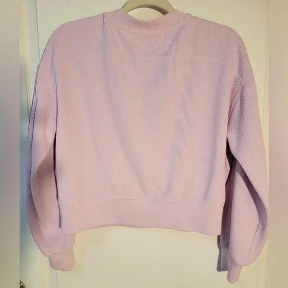 Lululemon Ribbed Softstreme Oversized Cropped Crew•Meadowsweet Pink•LIKE NEW•2 - Picture 11 of 15